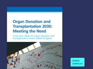 NHS Blood and Transplant launch organ donation and transplantation ‘meeting the need’ strategy